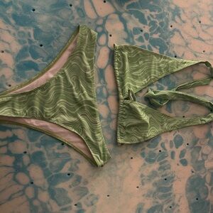SHEIN Olive Wave Bikini Set